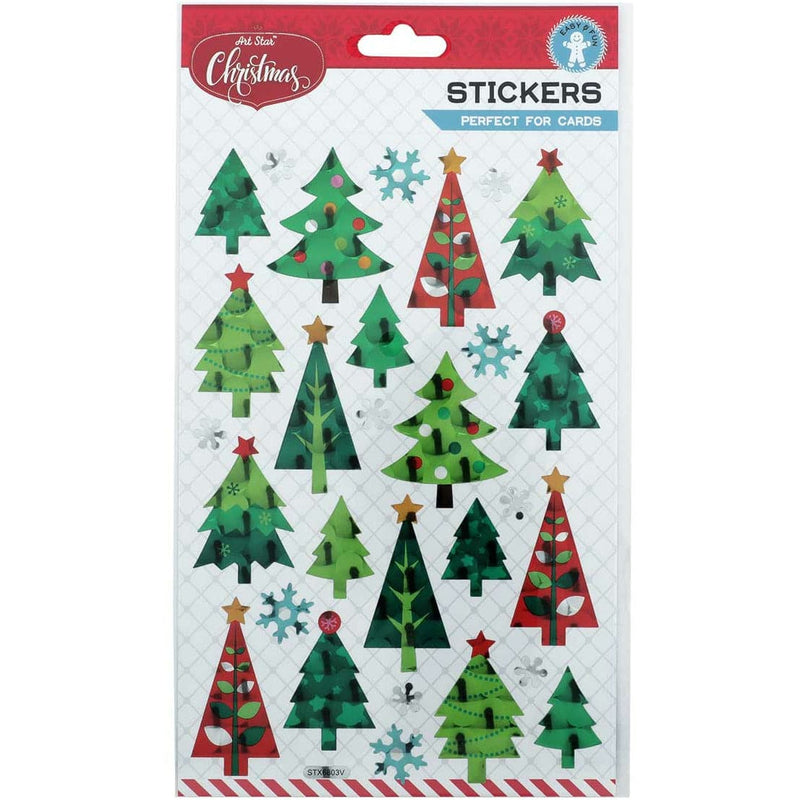 Lavender Art Star Christmas Laser Tree Stickers Christmas