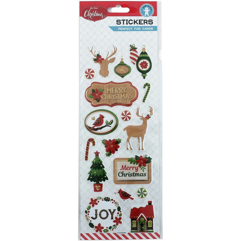 Lavender Art Star Christmas Foil Pop Up Stickers Christmas