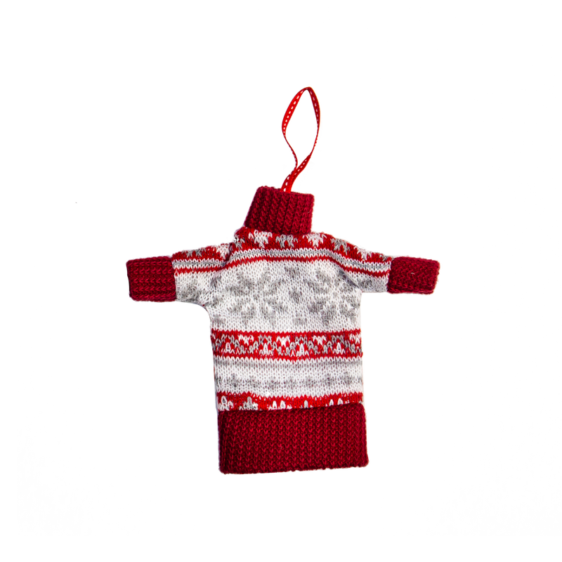 Dark Red Make a Merry Christmas Ugly Sweater Ornament Christmas