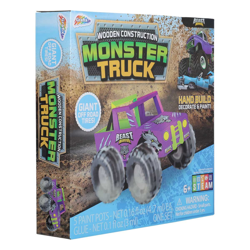 Light Slate Gray Grafix Wooden Monster Truck Kids Kits