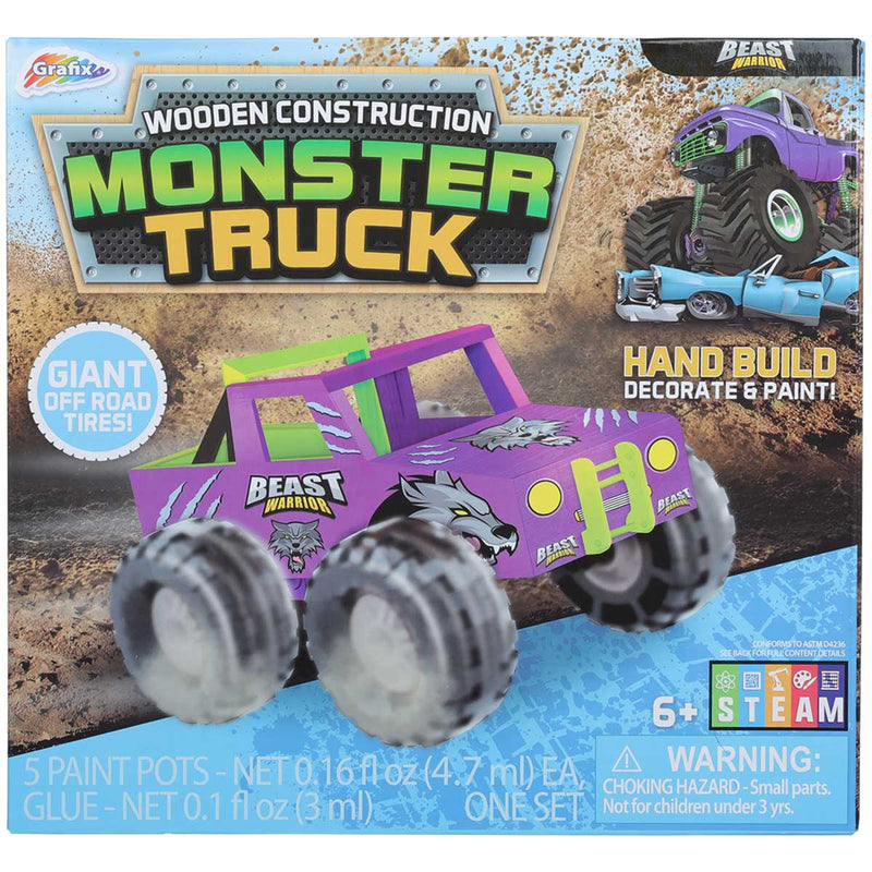 Medium Purple Grafix Wooden Monster Truck Kids Kits