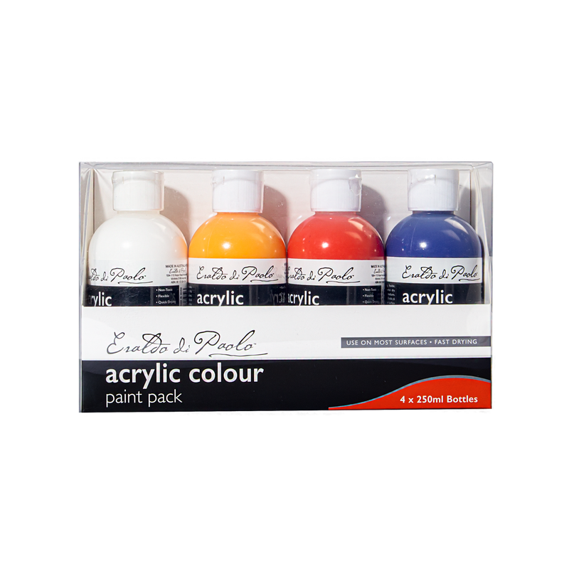 Sandy Brown Eraldo Di Paolo Acrylic Warm Colours 4 x 250ml Acrylic Paints