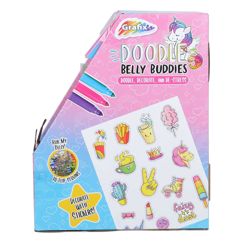 Plum Grafix Doodle Belly Buddy Unicorn Plush Kids Kits