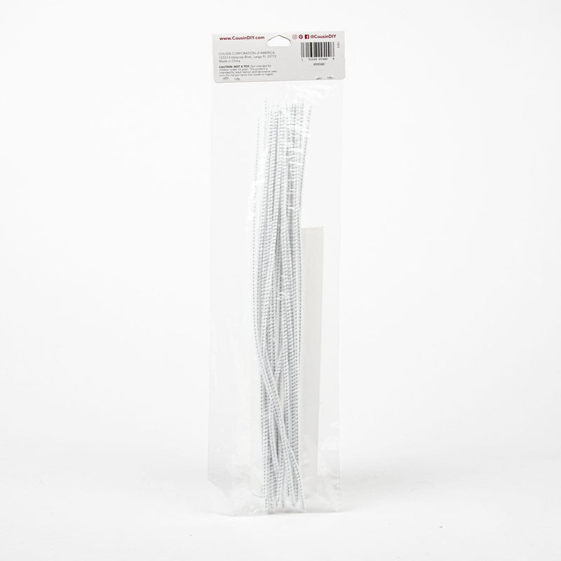 Lavender White Chenille Stems 3mm x 30cm 25 Pieces Pipe Cleaners