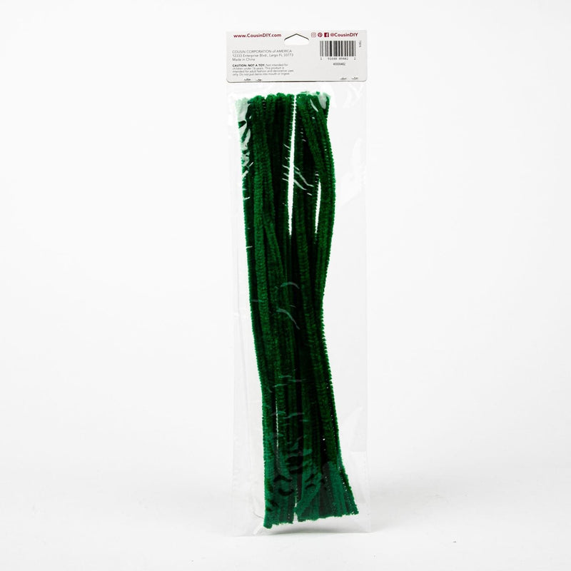 Black Moss Green Chenille Stems 6mm x 30cm - 25 Pieces Pipe Cleaners