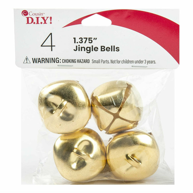 Gold Jingle Bells 35mm - 4 Piece Pack