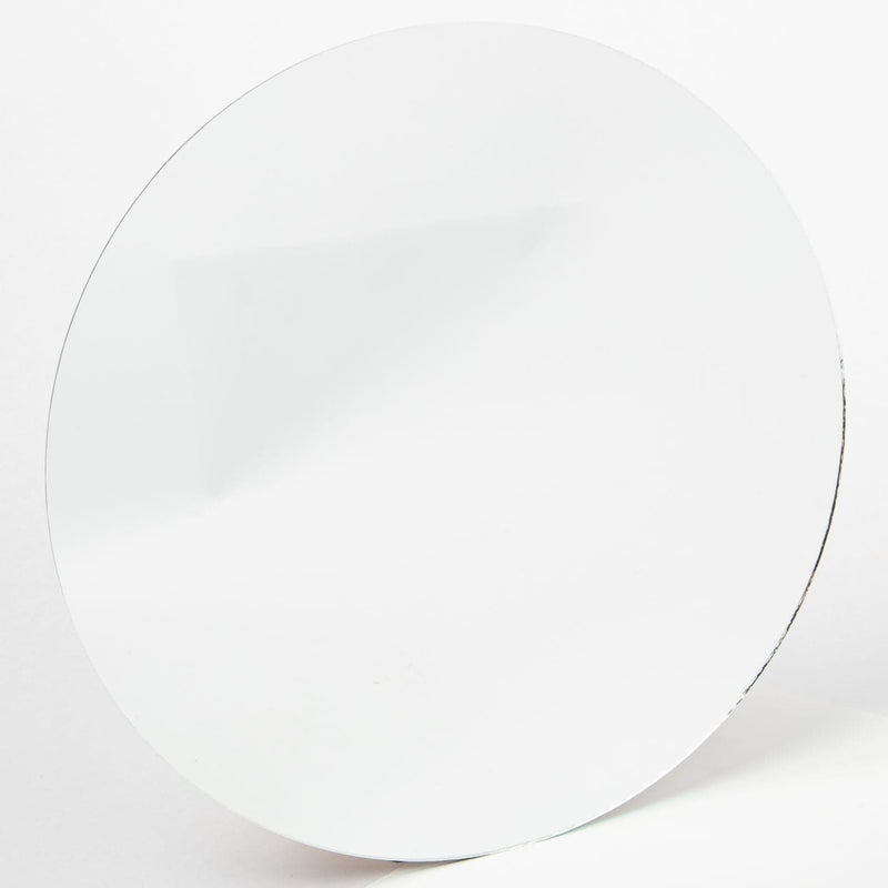 White Smoke Round Glass Mirror 25cm - Silver - 1 Piece Shells Glass and Mirrors