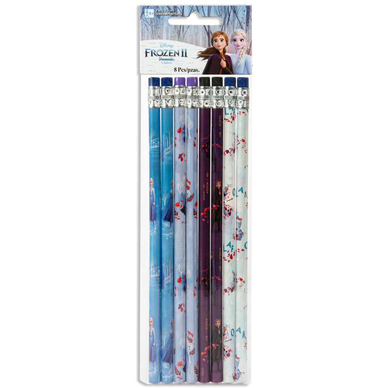 Light Gray Frozen 2-Pencils Assorted Designs (8 Pack) Party Supplies