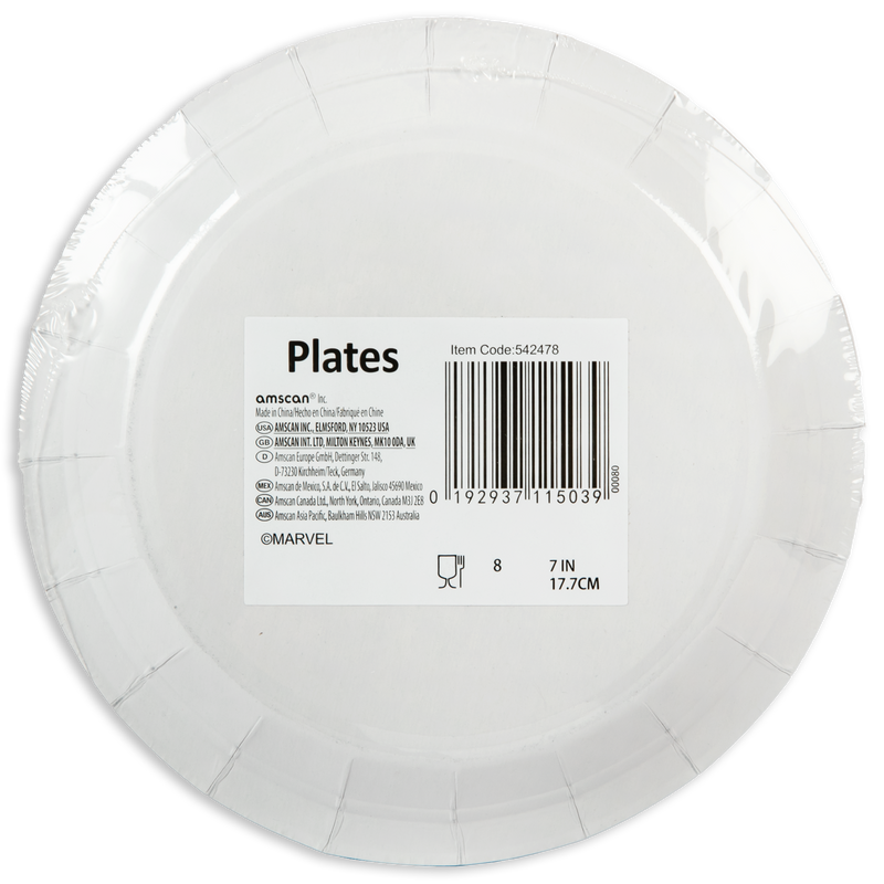 Light Gray Marvel Avengers Powers Unite-Paper Plates  9" / 23cm (8 Pieces) Party Supplies