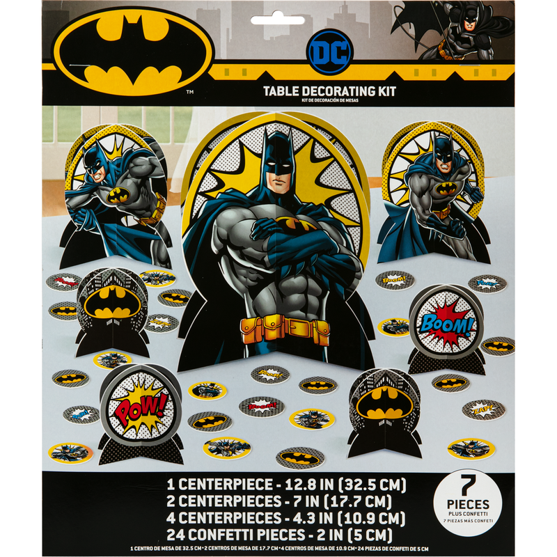 Black Batman Heroes Unite Table Decorating Centrepiece Kit Party Supplies