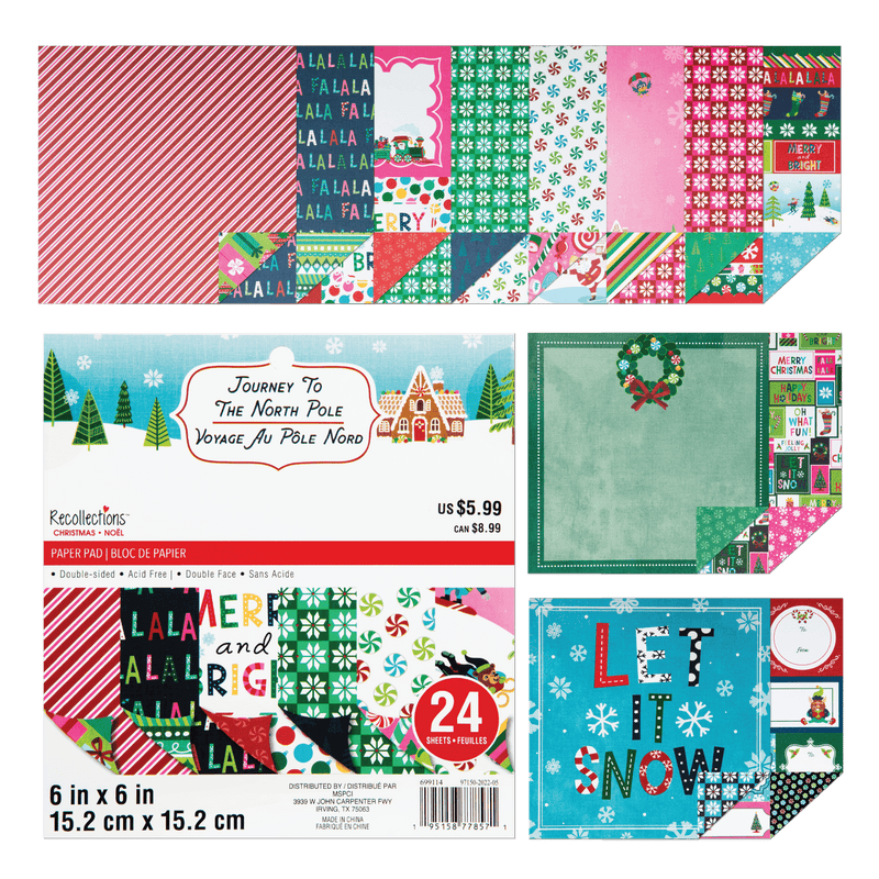Sea Green Recollections Paper Pad 6X6 Journey To The North Pole 24 Sheets Christmas