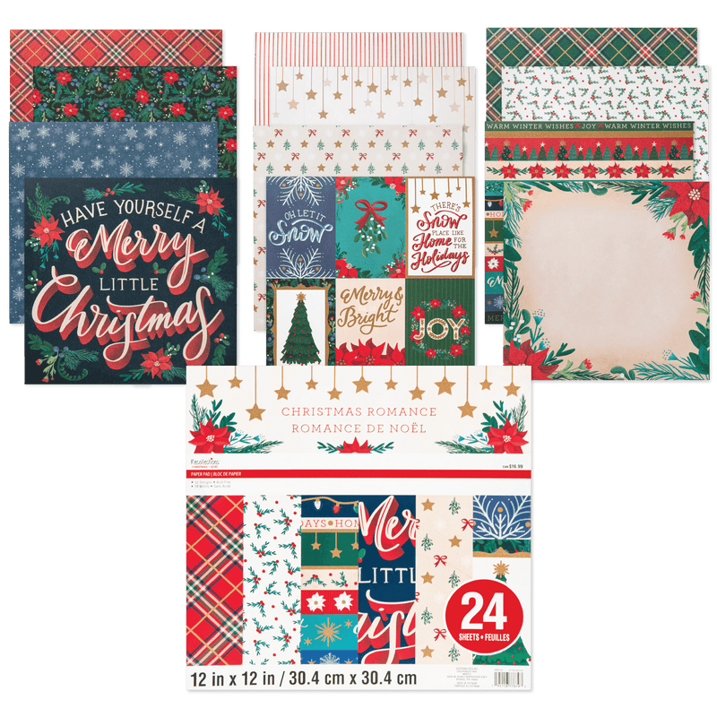 Antique White Recollections Paper Pad 12X12 Christmas Romance 24 Sheets Christmas