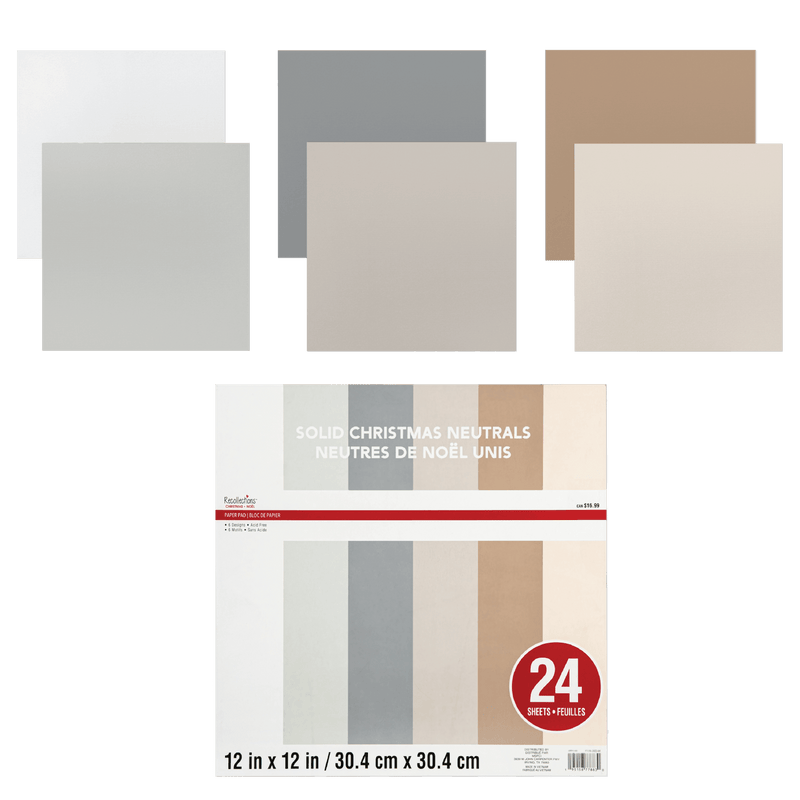 Light Gray Recollections Paper Pad 12X12 Christmas Neutrals 24 Sheets Christmas