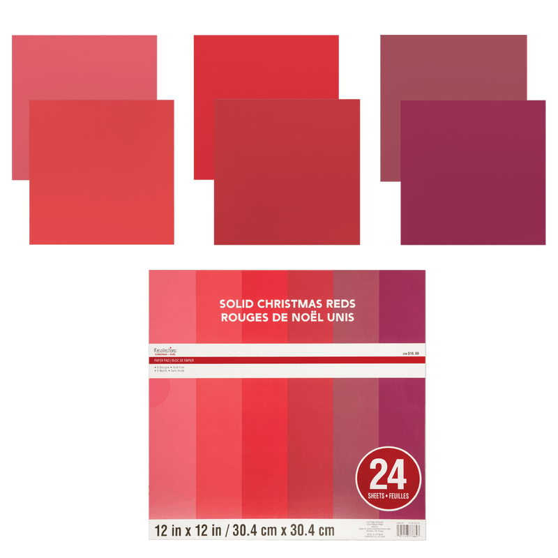 Maroon Recollections Cardstock Pad 12X12 Crimson 24 Sheets Christmas