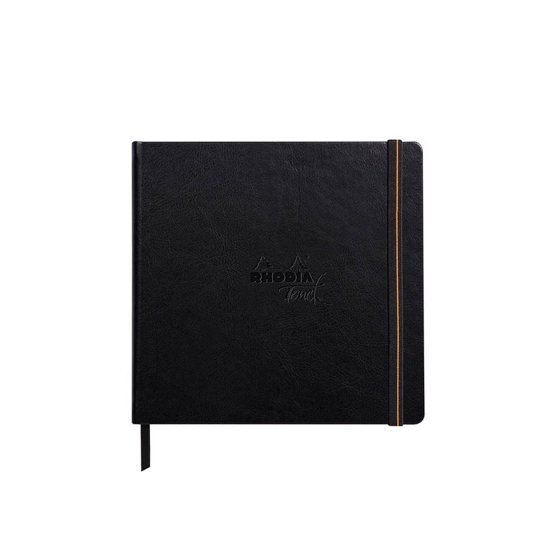 Black Rhodia Touch Pen & Inkwash Book  Plain  Square  Hard Cover   Black Pads