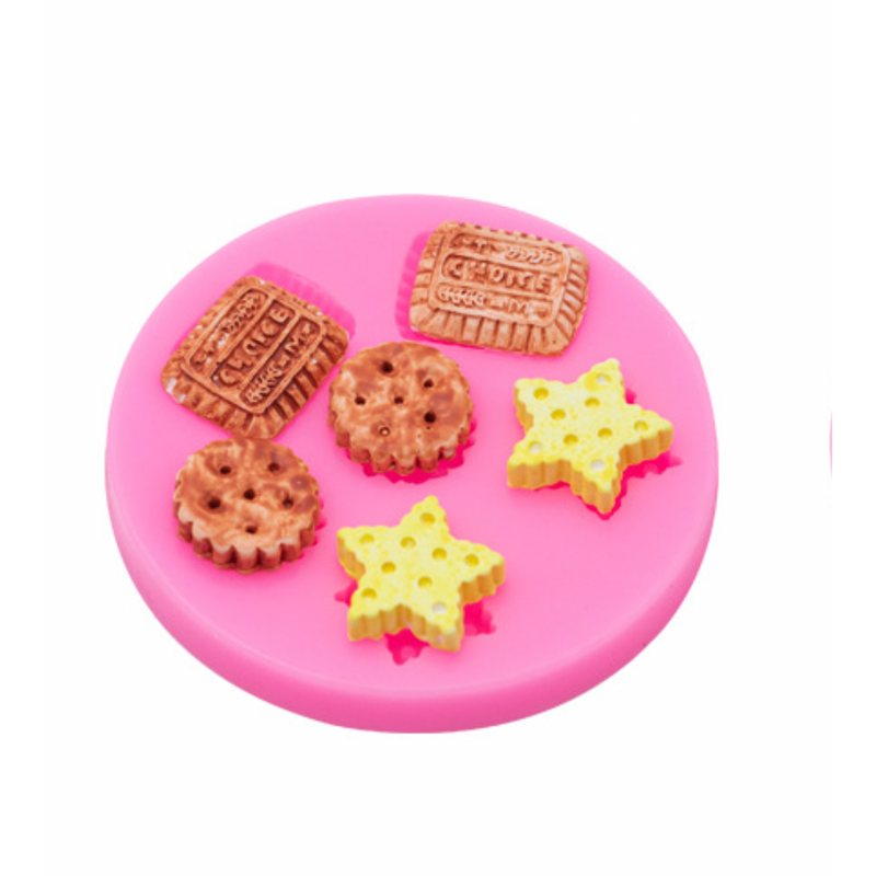 Hot Pink The Clay Studio Star And Round Cookies Silicone Mould for Polymer Clay and Resin 7.3x0.8cm Resin Craft Moulds