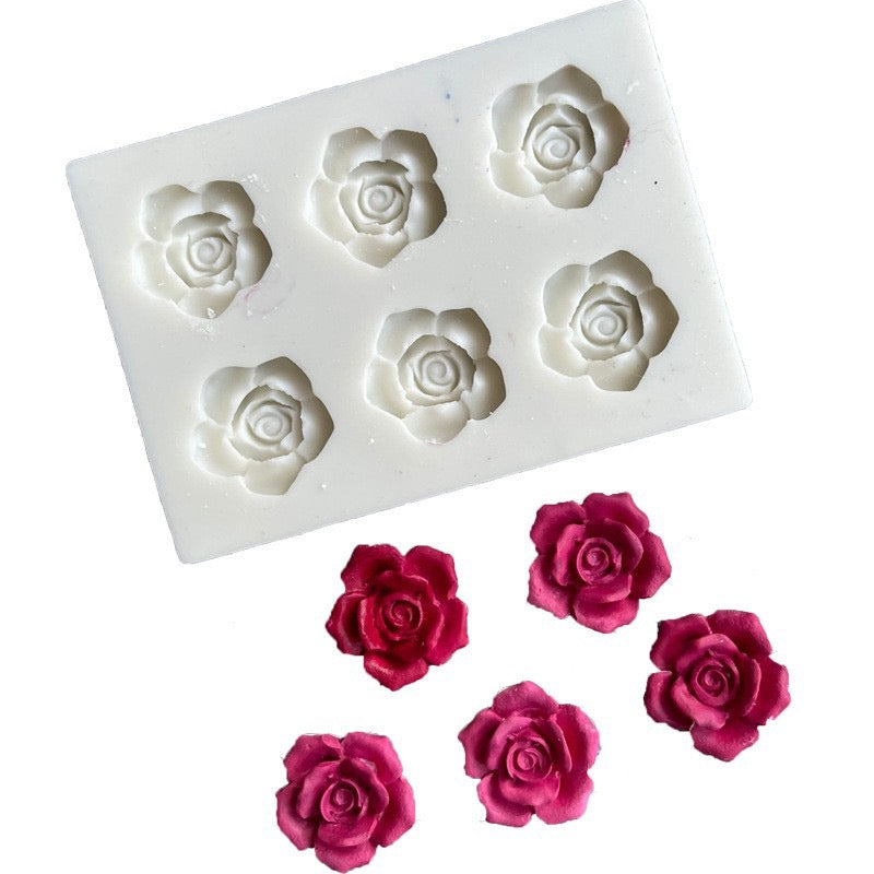 Light Gray The Clay Studio Roses Silicone Mould for Polymer Clay and Resin 9.8x7x1cm Resin Craft Moulds