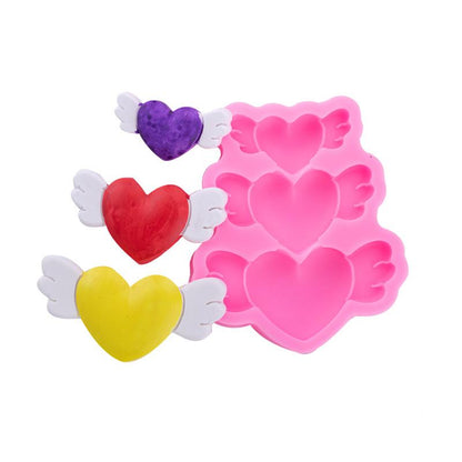Hot Pink The Clay Studio Love Feather Silicone Mould for Polymer Clay and Resin 9x7.7x1.4cm Resin Moulds