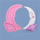 Dark Gray The Clay Studio Smiling Moon And Clouds Silicone Mould for Polymer Clay and Resin 12x6.7x1cm Resin Craft Moulds