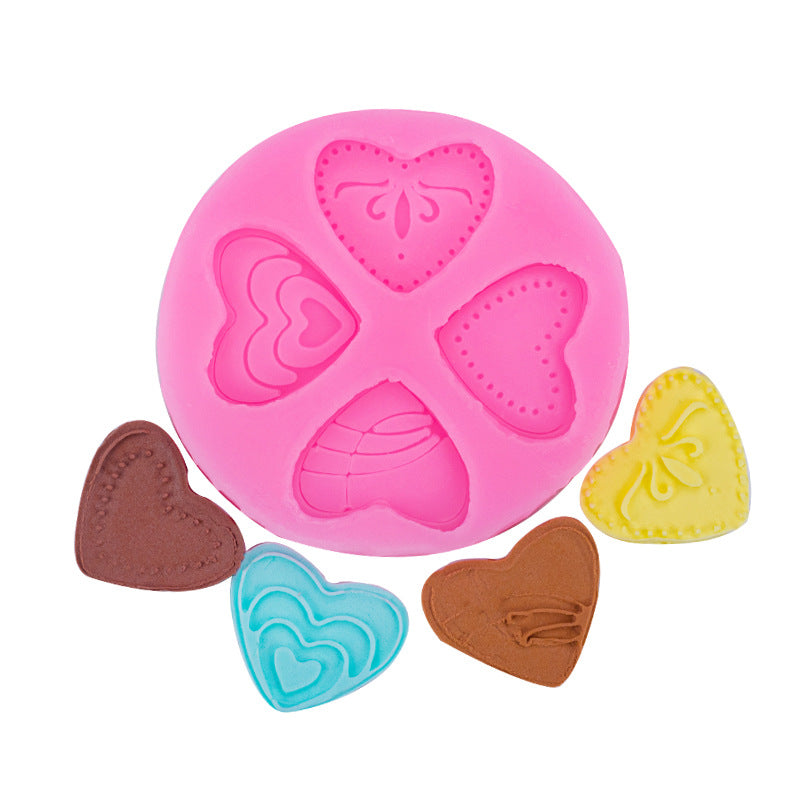 Hot Pink The Clay Studio Heart Silicone Mould for Polymer Clay and Resin 5.5x0.5cm Resin Craft Moulds