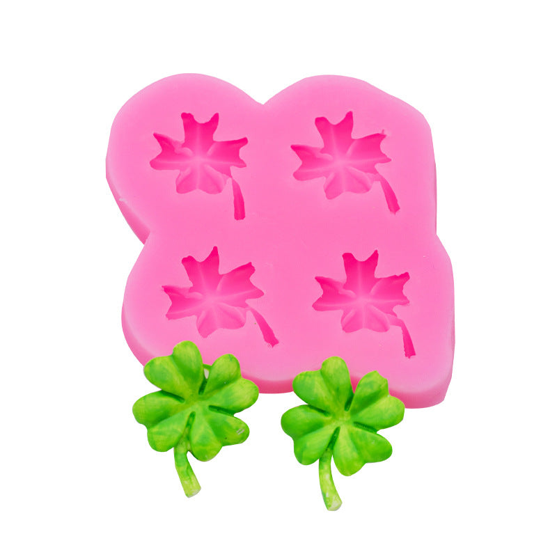 Hot Pink The Clay Studio Four Leaf Clover Silicone Mould for Polymer Clay and Resin 7.5x6x0.8cm Resin Craft Moulds