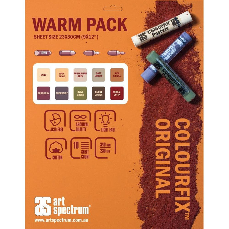 Coral Art Spectrum Colourfix Original 23X30cm 340GSM Warm Pack (10 Sheets) Pads