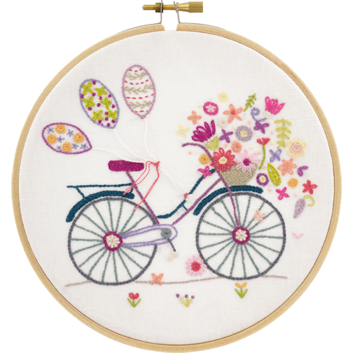 Beige My Bicycle - The Air of Freedom - Embroidery Kit 15cm Needlework Kits