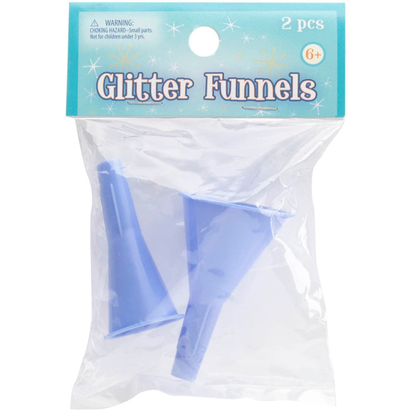 Light Steel Blue Glitter Funnels 5cm 2/Pkg- Glitter