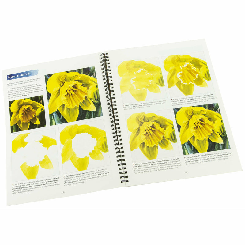 Beige Strathmore Learn To Paint Wire Pad 9"X12" - Watercolor Flowers Art Instructional Books