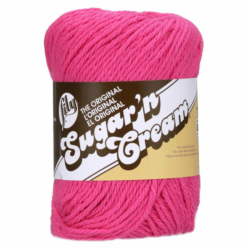 Pale Violet Red Lily Sugar'n Cream Yarn   -   Solids  -  Hot Pink 71g Knitting and Crochet Yarn
