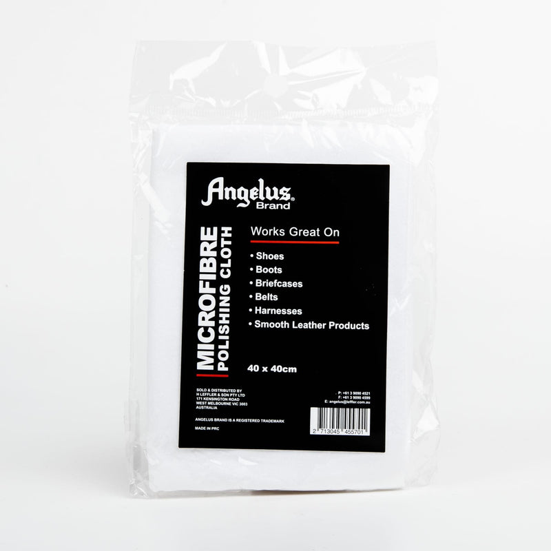 Black Angelus Polish Cloth White Microfiber 40Cm X 40Cm Leather and Vinyl Paint