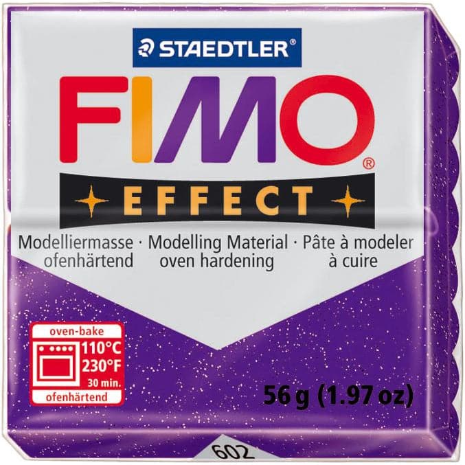 Dark Slate Blue Staedtler Fimo Effect Polymer Clay 56.7g-Glitter Purple Polymer Clay (Oven Bake)