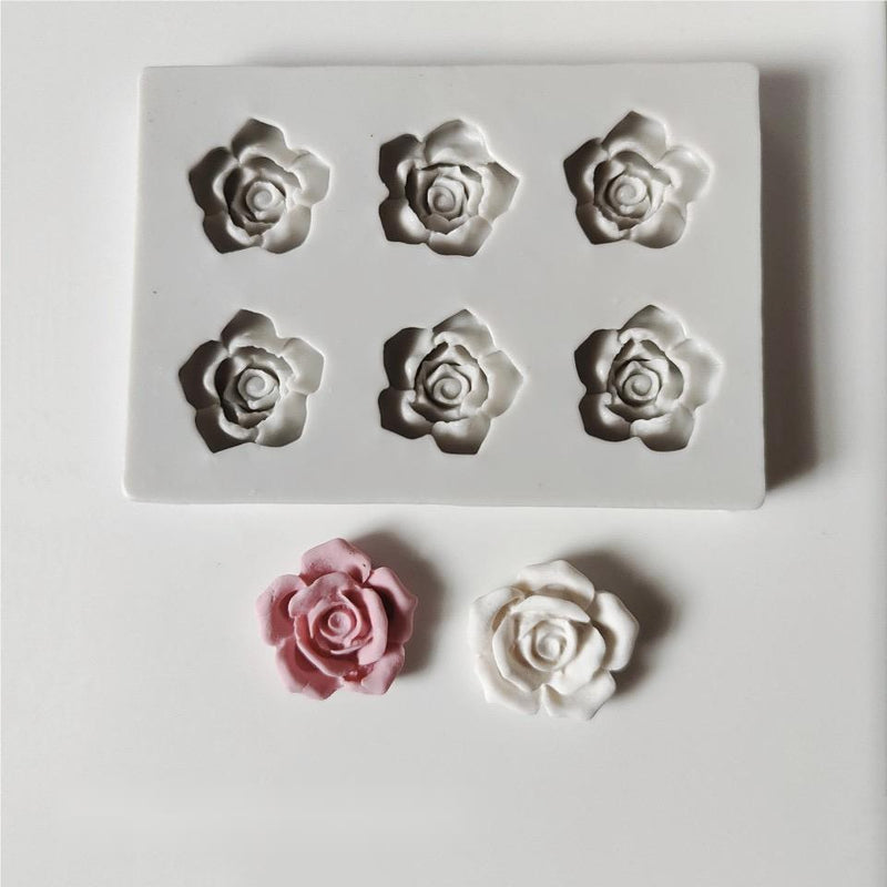 Light Gray The Clay Studio Roses Silicone Mould for Polymer Clay and Resin 9.8x7x1cm Resin Craft Moulds