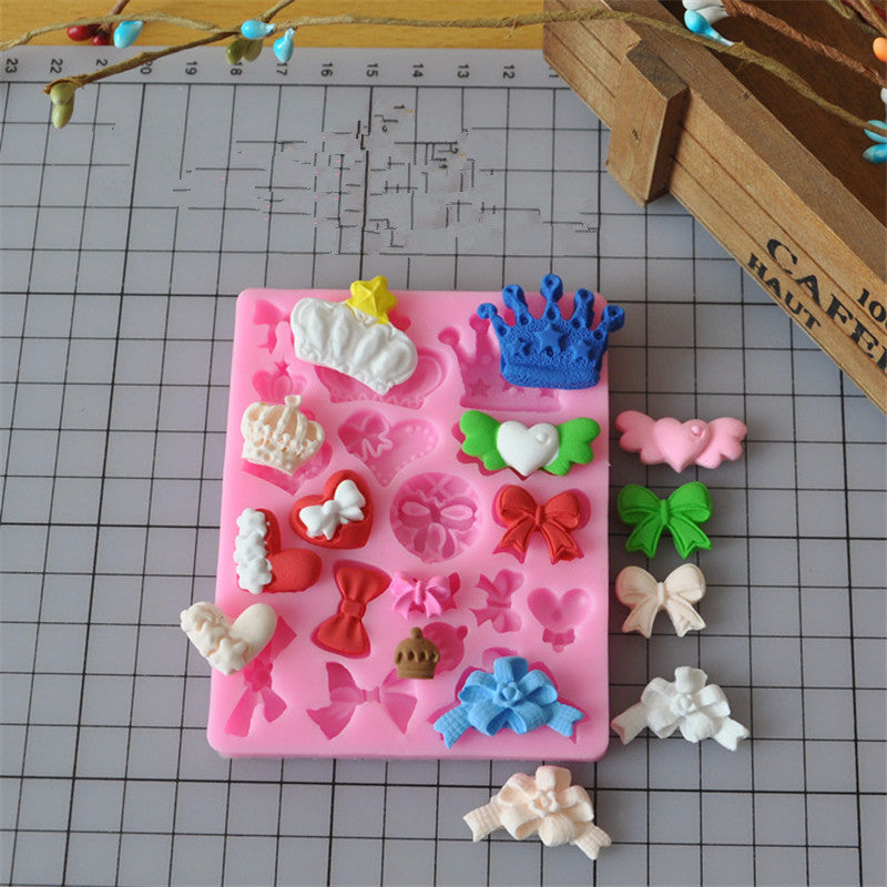 Rosy Brown The Clay Studio Crowns And Bows Silicone Mould for Polymer Clay and Resin 9x7x1cm Resin Craft Moulds