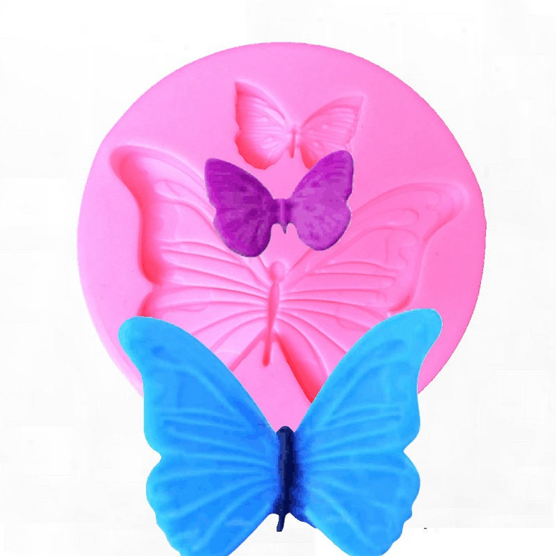 Dodger Blue Clay Studio 2 Butterflies Silicone Mould for Polymer Clay and Resin 5.5x0.8cm Moulds