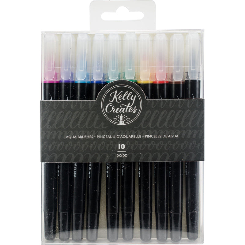Dark Slate Gray Kelly Creates Aqua Brushes 10/Pkg- Paint Brushes