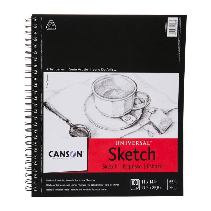 Canson Universal Spiral Sketch Book 11"X14" 100 Sheets