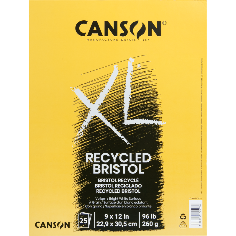 Sandy Brown Canson XL Recycled Bristol Paper Pad 9"X12" - 25 Sheets Pads