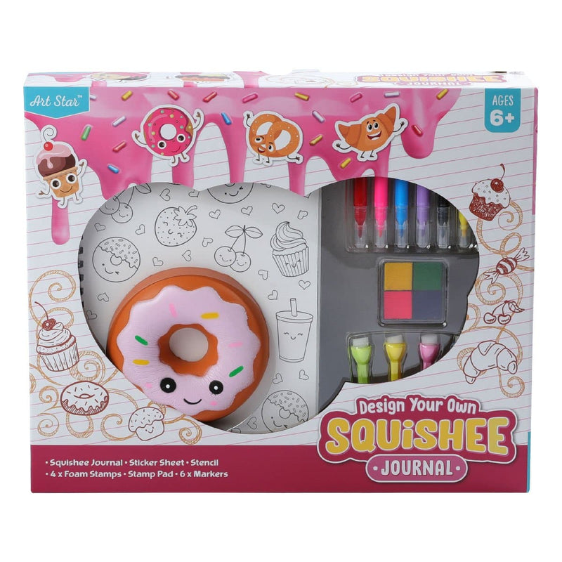 Gray Art Star Design Your Own Squishee Donut Journal Kit Kids Craft Kits