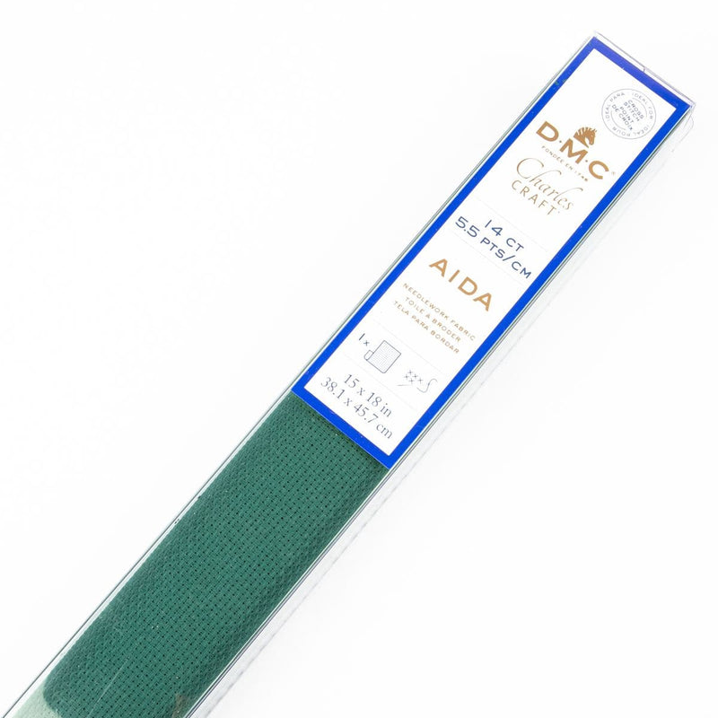 White Smoke DMC Precut Cross Stitch Aida Fabric Cloth 14 Count-Green (500) 38.1X45.7cm Needlework Fabrics