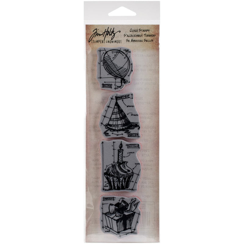 Rosy Brown Tim Holtz Mini Blueprints Strip Cling Stamps 

Birthday Stamps