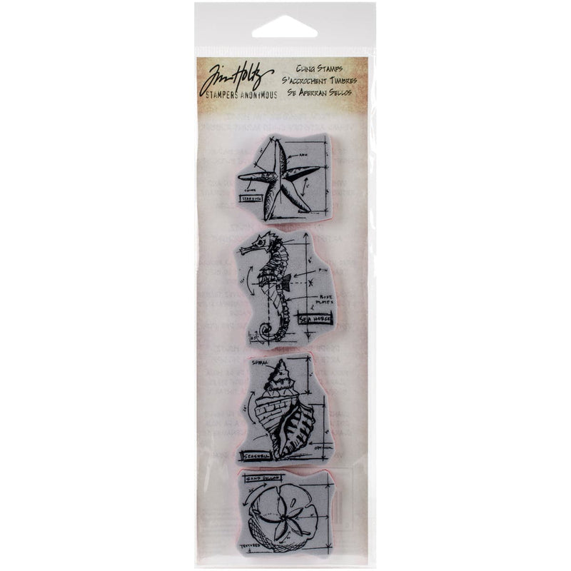 Dark Gray Tim Holtz Mini Blueprints Strip Cling Stamps  

Nautical Stamps