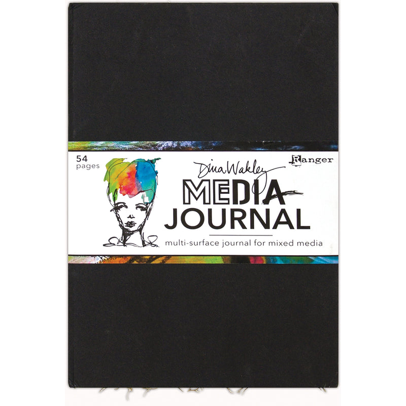 White Smoke Dina Wakley Media Journal 25cmx36.8cm-Black Planners and Journals