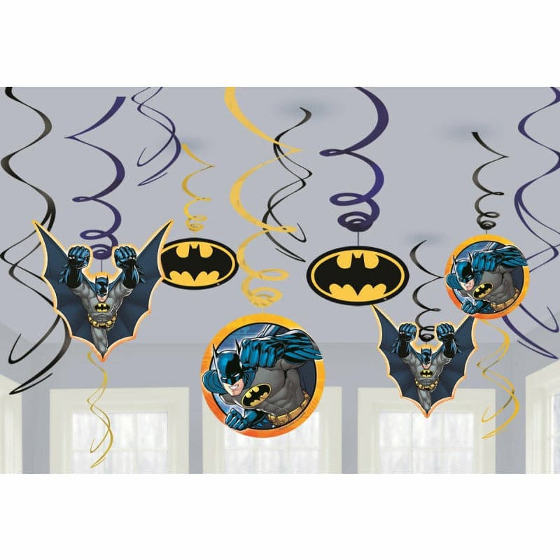 Gray Batman Swirl Value Pack - 12 Pieces Party Supplies
