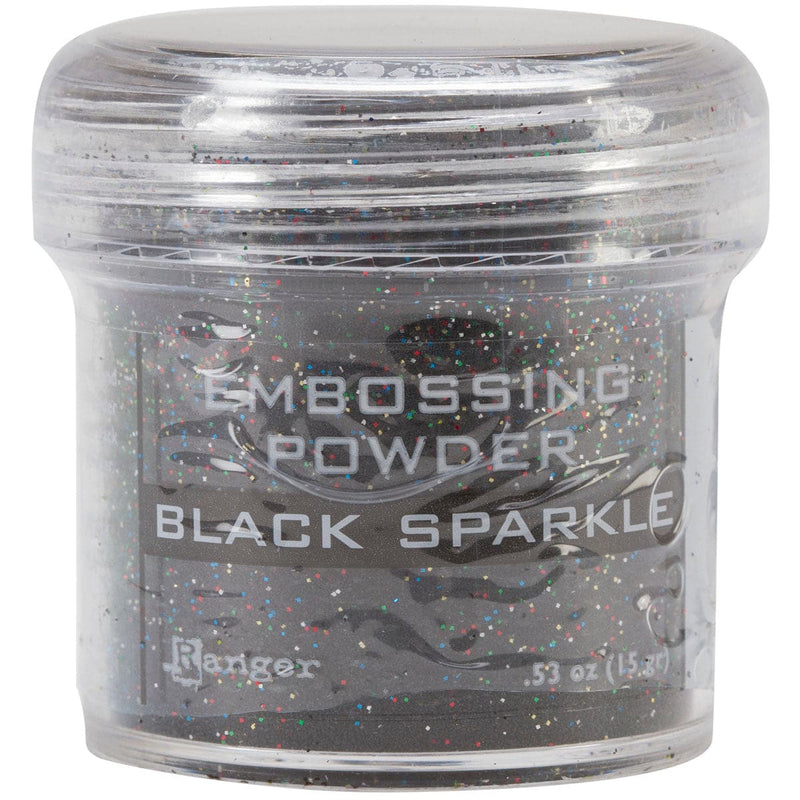 Dim Gray Ranger Embossing Powder-Black Sparkle Embossing Supplies
