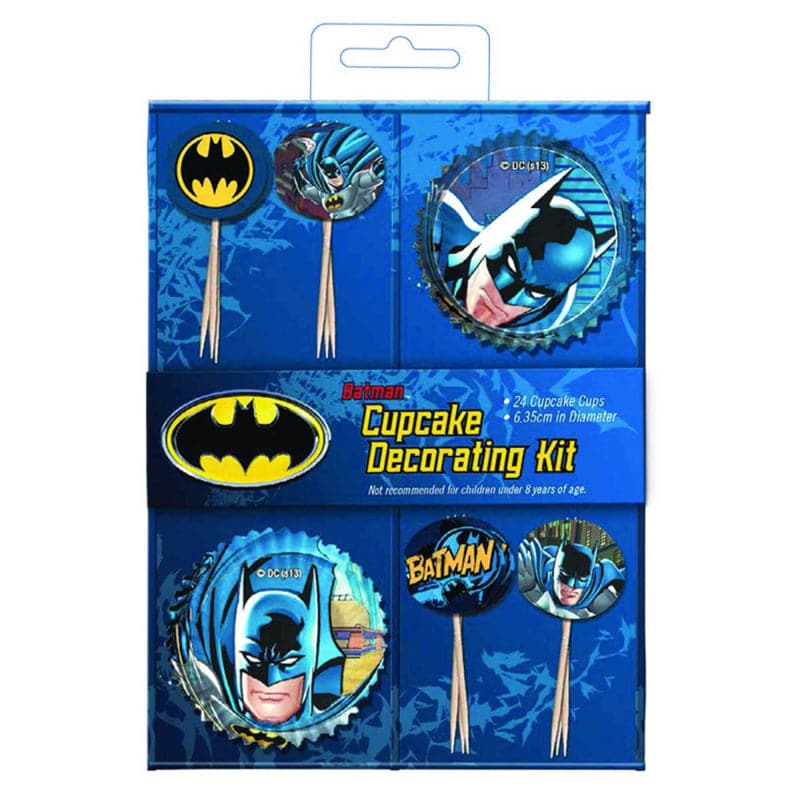 Dark Slate Blue Batman Cupcake Decorating Kit (48 Pieces) Party Supplies