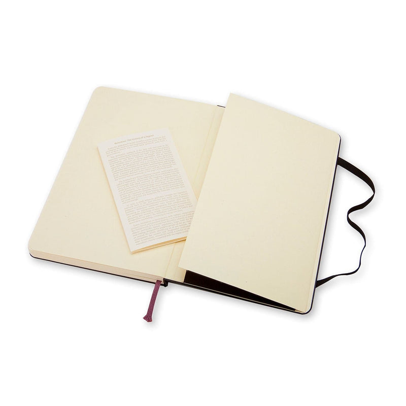 Antique White Moleskine Classic  Hard Cover  Note Book -  Plain  -  Pocket - Black Pads