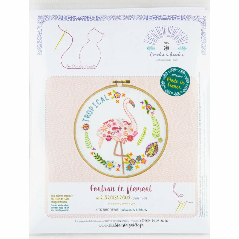 Tan Gontran the Flamingo - Embroidery Kit 15cm Needlework Kits