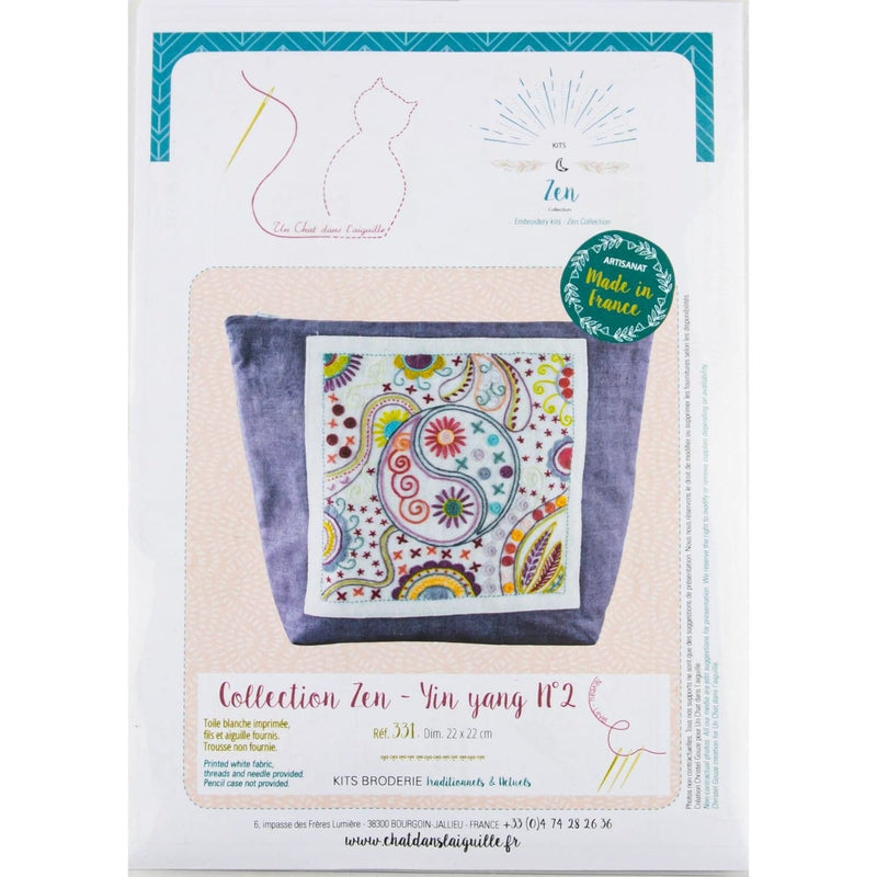 Slate Gray Zen Collection - No. 2 Yin Yang - Embroidery Kit Needlework Kits