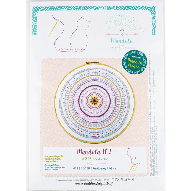 Gray Mandala Collection - Mandala No. 2 - Embroidery Kit 20x20cm Needlework Kits